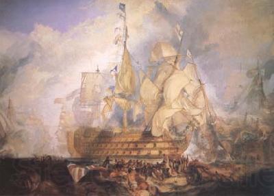 Joseph Mallord William Turner The Battle of Trafalgar (mk25) Norge oil painting art